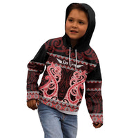 Kia Ora New Zealand Kid Hoodie Maori Language Week Whero Taniko Motif - Polynesian Pride