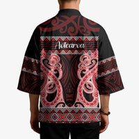 Kia Ora New Zealand Kimono Maori Language Week Whero Taniko Motif - Polynesian Pride