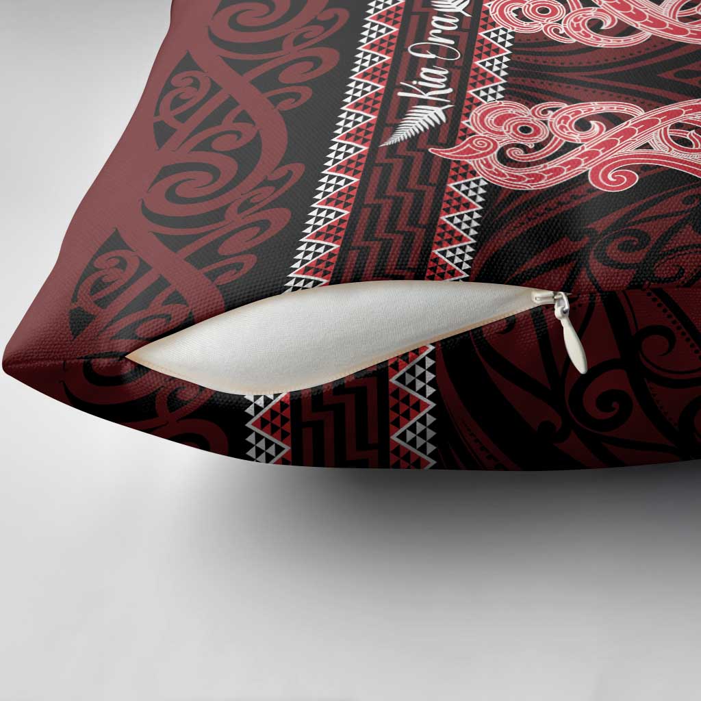 Kia Ora New Zealand Pillow Cover Maori Language Week Whero Taniko Motif - Polynesian Pride