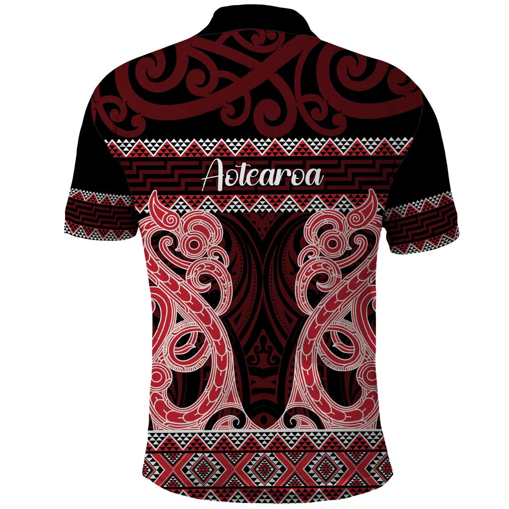 Kia Ora New Zealand Polo Shirt Maori Language Week Whero Taniko Motif - Polynesian Pride