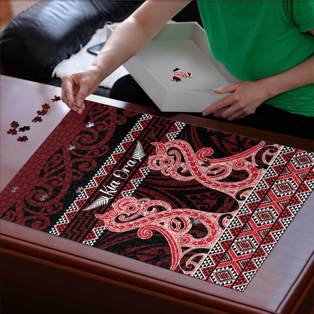 Kia Ora New Zealand Puzzle Maori Language Week Whero Taniko Motif - Polynesian Pride