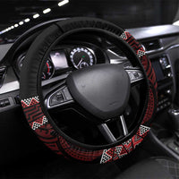 Kia Ora New Zealand Steering Wheel Cover Maori Language Week Whero Taniko Motif - Polynesian Pride