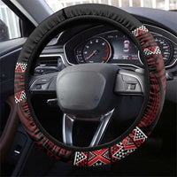 Kia Ora New Zealand Steering Wheel Cover Maori Language Week Whero Taniko Motif - Polynesian Pride