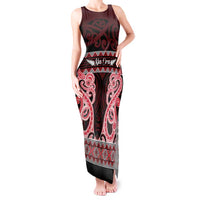 Kia Ora New Zealand Tank Maxi Dress Maori Language Week Whero Taniko Motif - Polynesian Pride