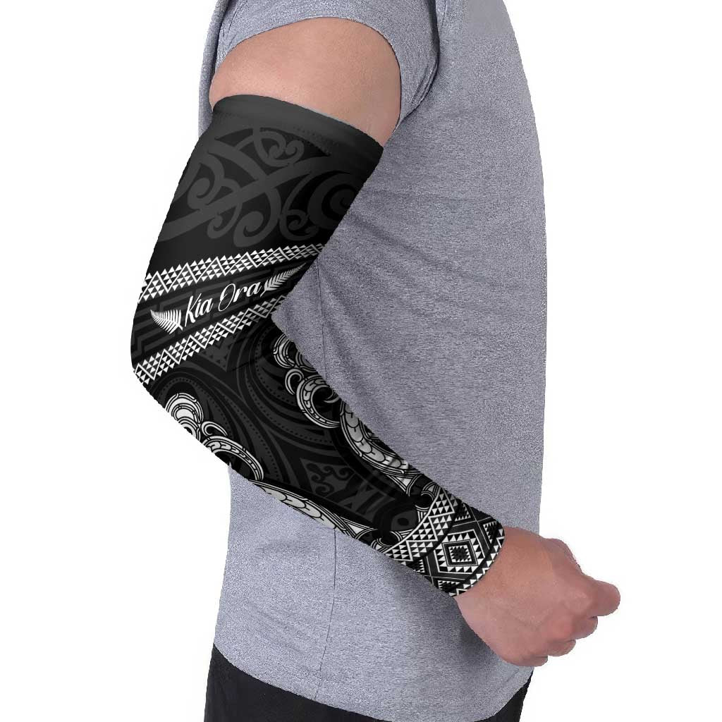 Kia Ora New Zealand Arm Sleeves Maori Language Week Pango Taniko Motif - Polynesian Pride