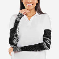 Kia Ora New Zealand Arm Sleeves Maori Language Week Pango Taniko Motif - Polynesian Pride
