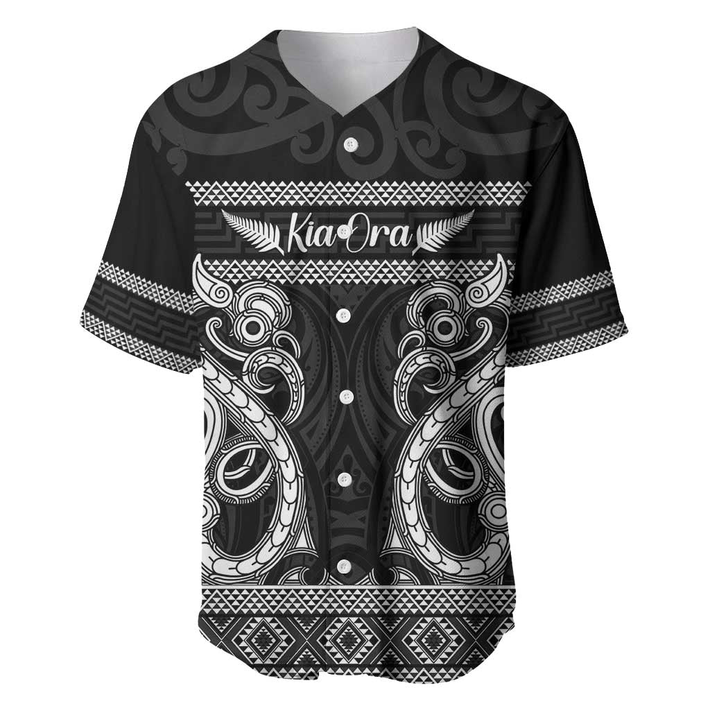 Kia Ora New Zealand Baseball Jersey Maori Language Week Pango Taniko Motif - Polynesian Pride