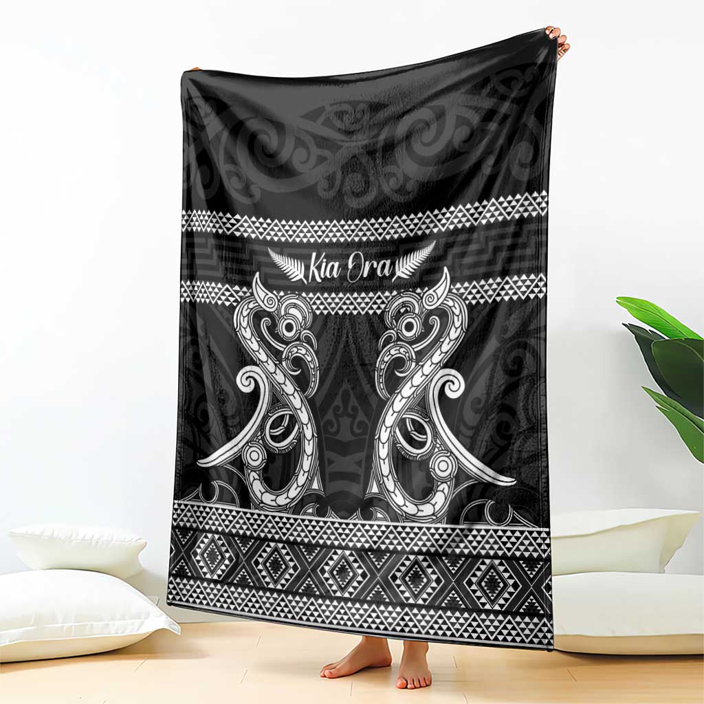 Kia Ora New Zealand Blanket Maori Language Week Pango Taniko Motif - Polynesian Pride
