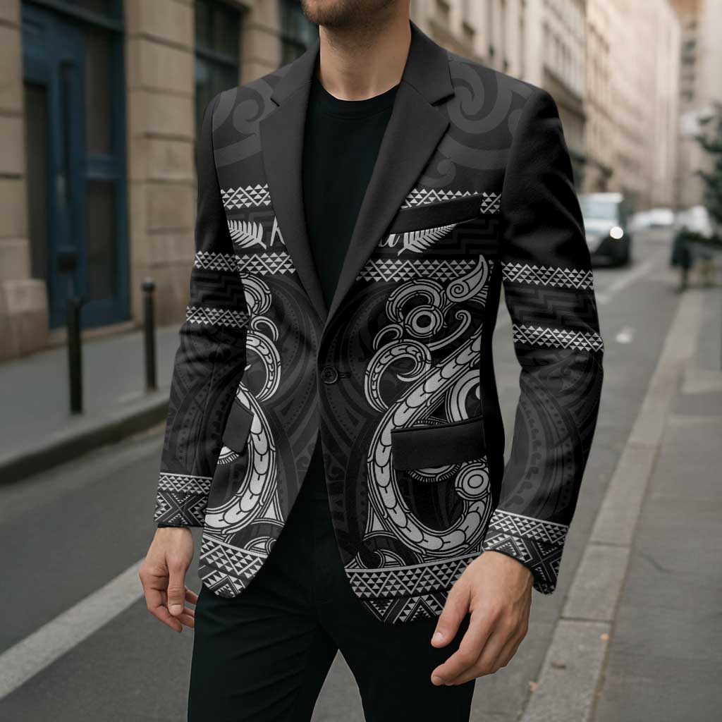 Kia Ora New Zealand Blazer Maori Language Week Pango Taniko Motif - Polynesian Pride