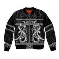 Kia Ora New Zealand Bomber Jacket Maori Language Week Pango Taniko Motif - Polynesian Pride