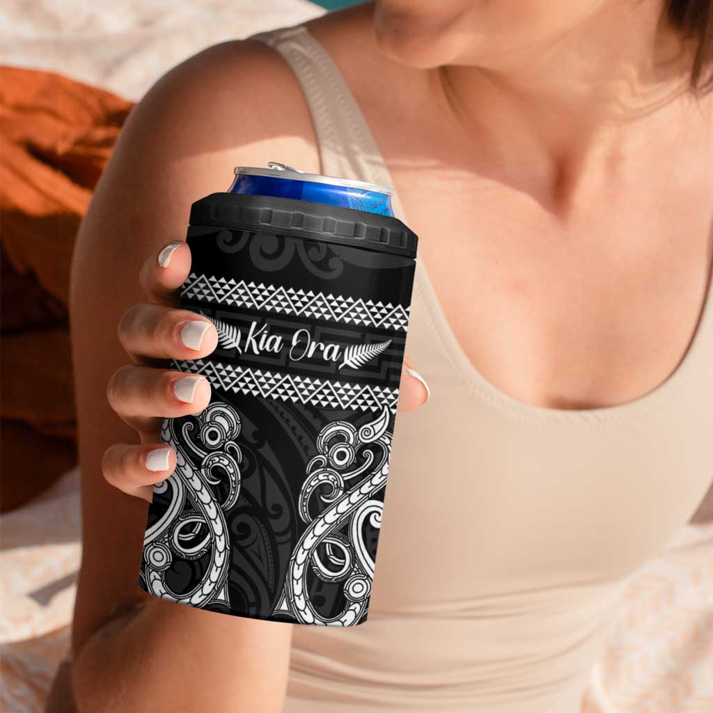 Kia Ora New Zealand 4 in 1 Can Cooler Tumbler Maori Language Week Pango Taniko Motif - Polynesian Pride