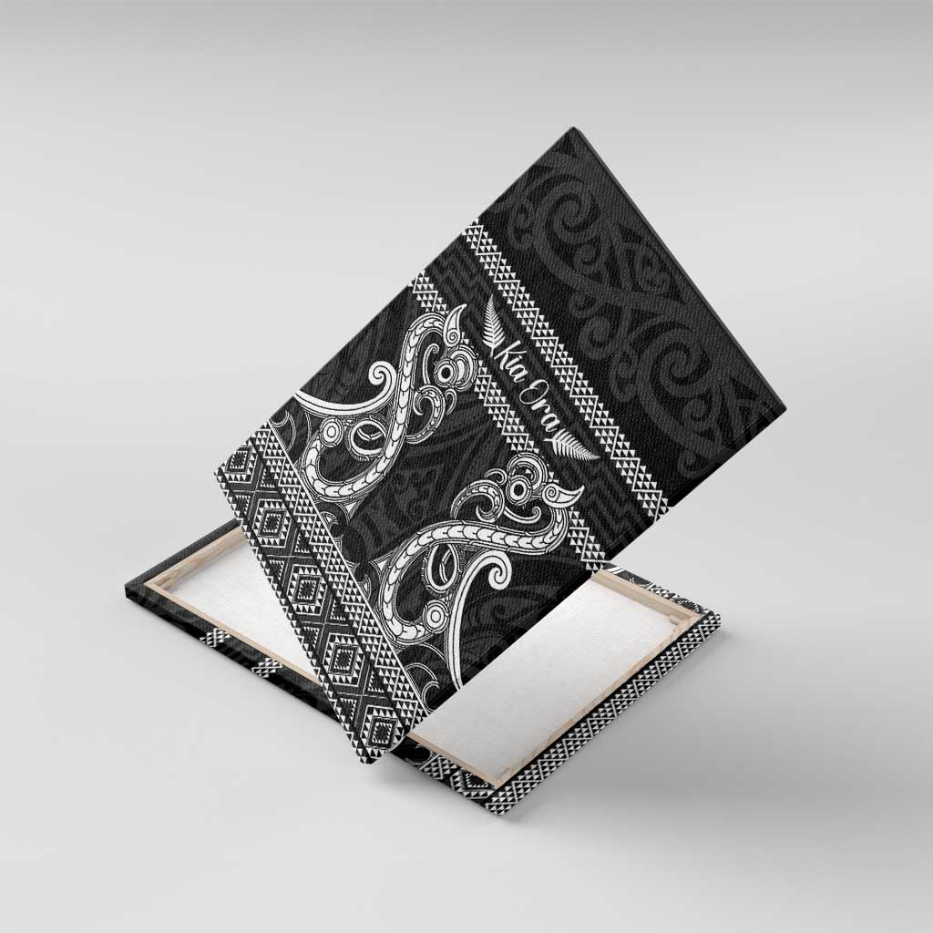 Kia Ora New Zealand Canvas Wall Art Maori Language Week Pango Taniko Motif - Polynesian Pride