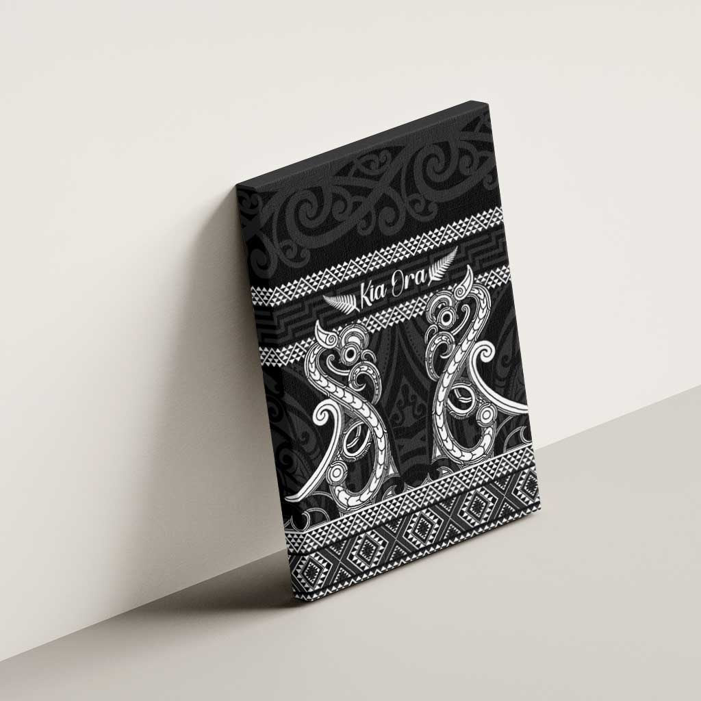 Kia Ora New Zealand Canvas Wall Art Maori Language Week Pango Taniko Motif - Polynesian Pride