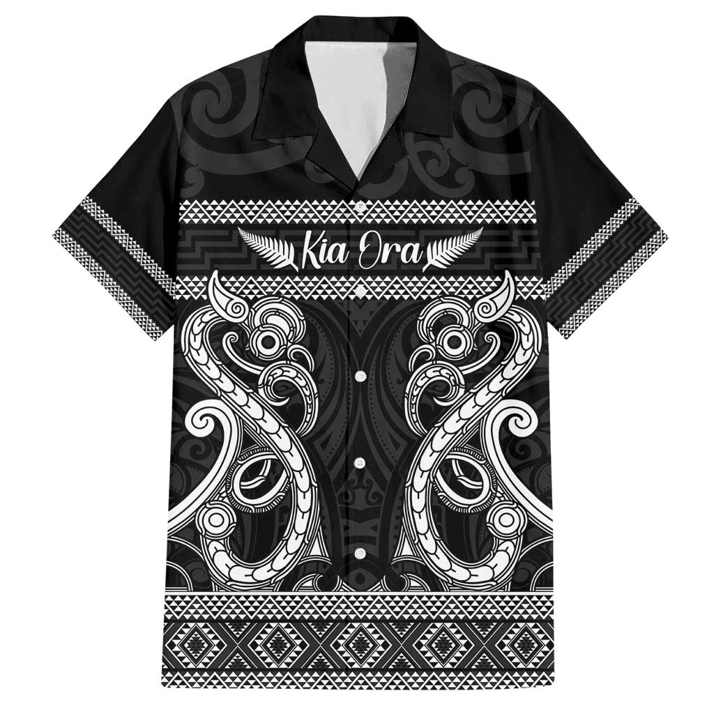 Kia Ora New Zealand Family Matching Tank Maxi Dress and Hawaiian Shirt Maori Language Week Pango Taniko Motif - Polynesian Pride