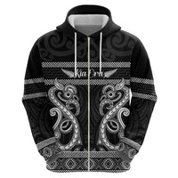 Kia Ora New Zealand Hoodie Maori Language Week Pango Taniko Motif - Polynesian Pride