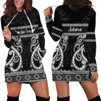 Kia Ora New Zealand Hoodie Dress Maori Language Week Pango Taniko Motif - Polynesian Pride