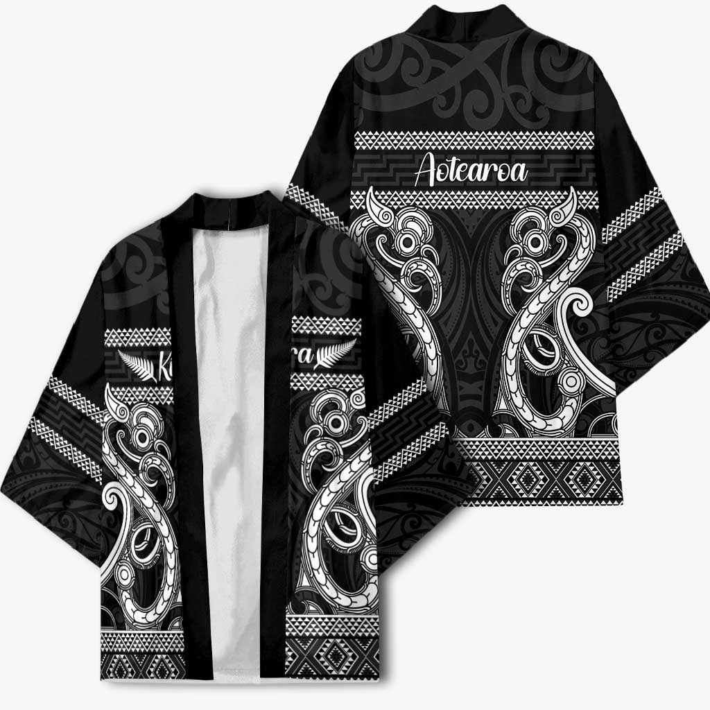 Kia Ora New Zealand Kimono Maori Language Week Pango Taniko Motif - Polynesian Pride