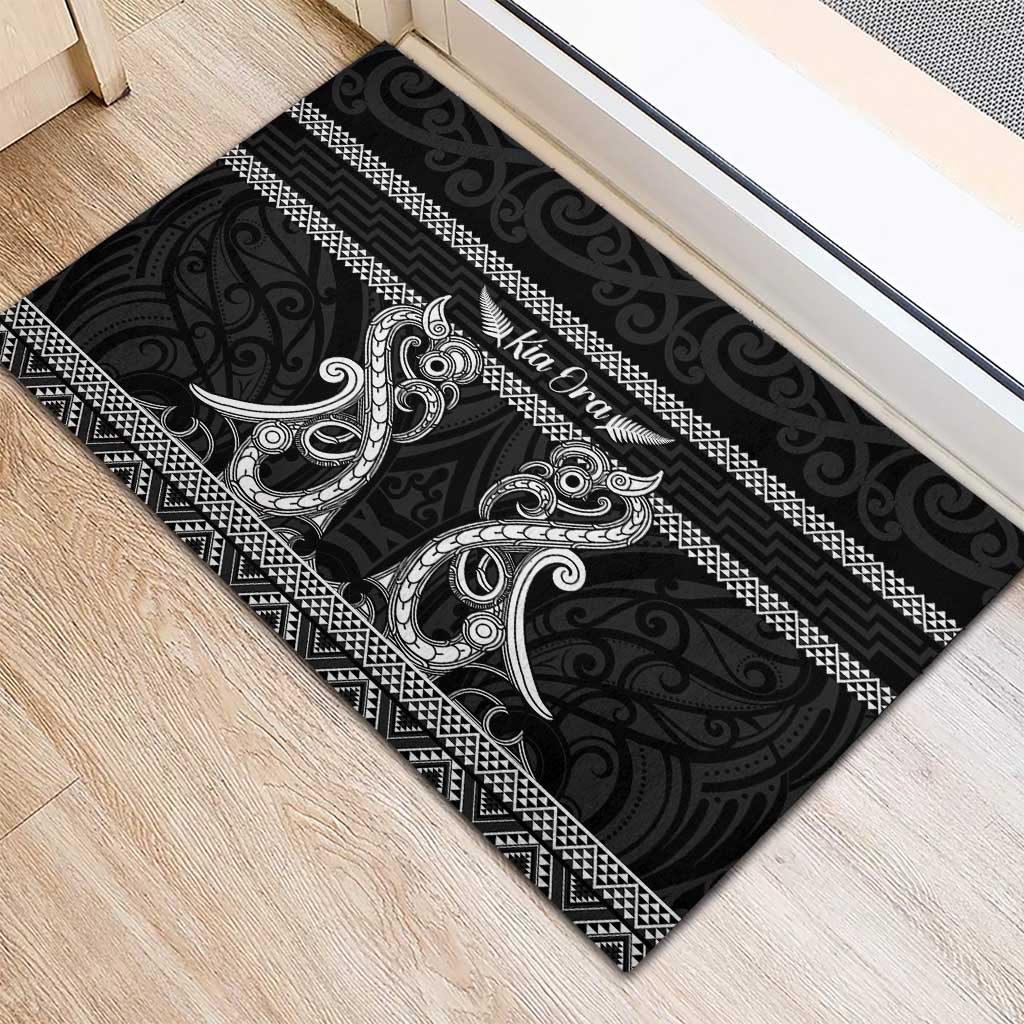 Kia Ora New Zealand Rubber Doormat Maori Language Week Pango Taniko Motif - Polynesian Pride