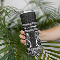 Kia Ora New Zealand Skinny Tumbler Maori Language Week Pango Taniko Motif - Polynesian Pride