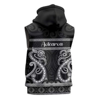 Kia Ora New Zealand Sleeveless Zip Hoodie Maori Language Week Pango Taniko Motif - Polynesian Pride