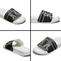 Kia Ora New Zealand Slide Sandals Maori Language Week Pango Taniko Motif - Polynesian Pride