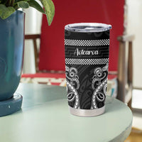 Kia Ora New Zealand Tumbler Cup Maori Language Week Pango Taniko Motif - Polynesian Pride
