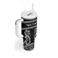 Kia Ora New Zealand Tumbler With Handle Maori Language Week Pango Taniko Motif - Polynesian Pride