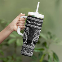 Kia Ora New Zealand Tumbler With Handle Maori Language Week Pango Taniko Motif - Polynesian Pride