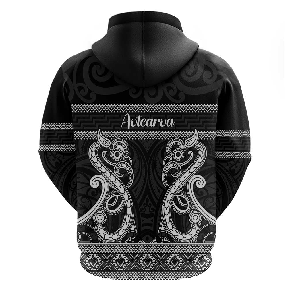 Kia Ora New Zealand Zip Hoodie Maori Language Week Pango Taniko Motif - Polynesian Pride