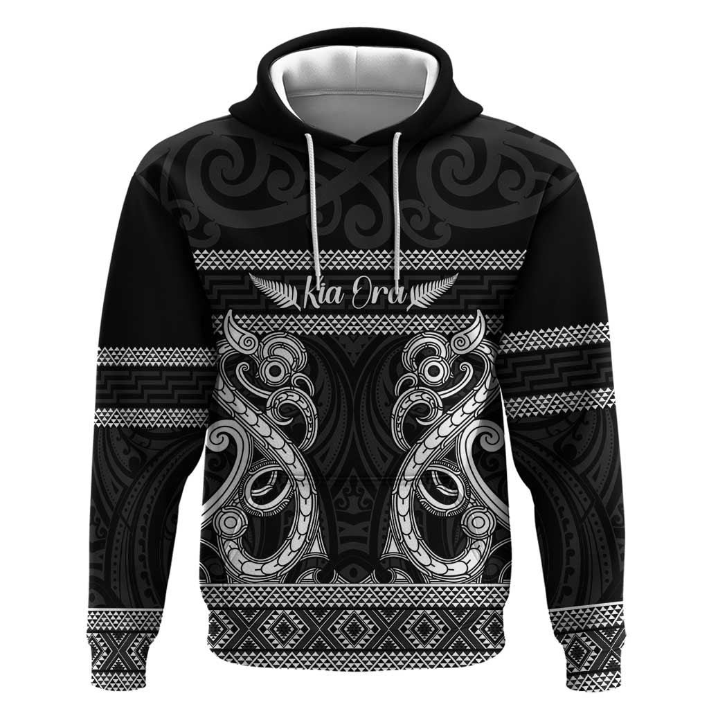 Kia Ora New Zealand Zip Hoodie Maori Language Week Pango Taniko Motif - Polynesian Pride