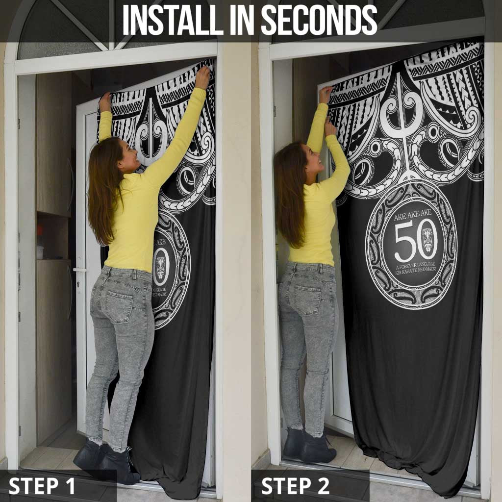 Kia Kaha Te Reo Maori New Zealand Door Cover 50th Anniversary Ake Ake Ake - Polynesian Pride