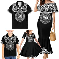 Kia Kaha Te Reo Maori New Zealand Family Matching Mermaid Dress and Hawaiian Shirt 50th Anniversary Ake Ake Ake - Polynesian Pride