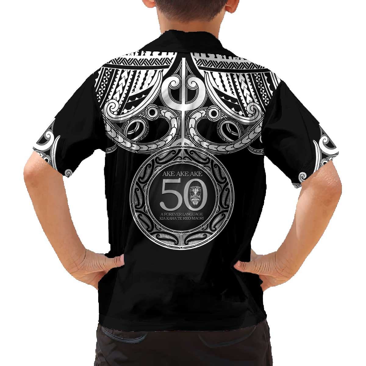 Kia Kaha Te Reo Maori New Zealand Family Matching Off The Shoulder Long Sleeve Dress and Hawaiian Shirt 50th Anniversary Ake Ake Ake - Polynesian Pride