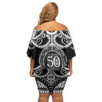 Kia Kaha Te Reo Maori New Zealand Family Matching Off Shoulder Short Dress and Hawaiian Shirt 50th Anniversary Ake Ake Ake - Polynesian Pride
