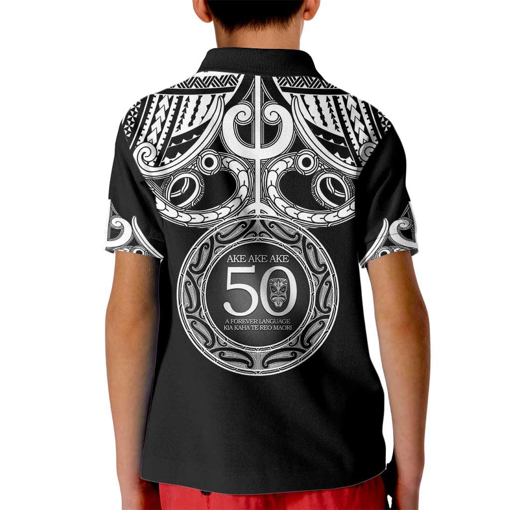 Kia Kaha Te Reo Maori New Zealand Kid Polo Shirt 50th Anniversary Ake Ake Ake - Polynesian Pride