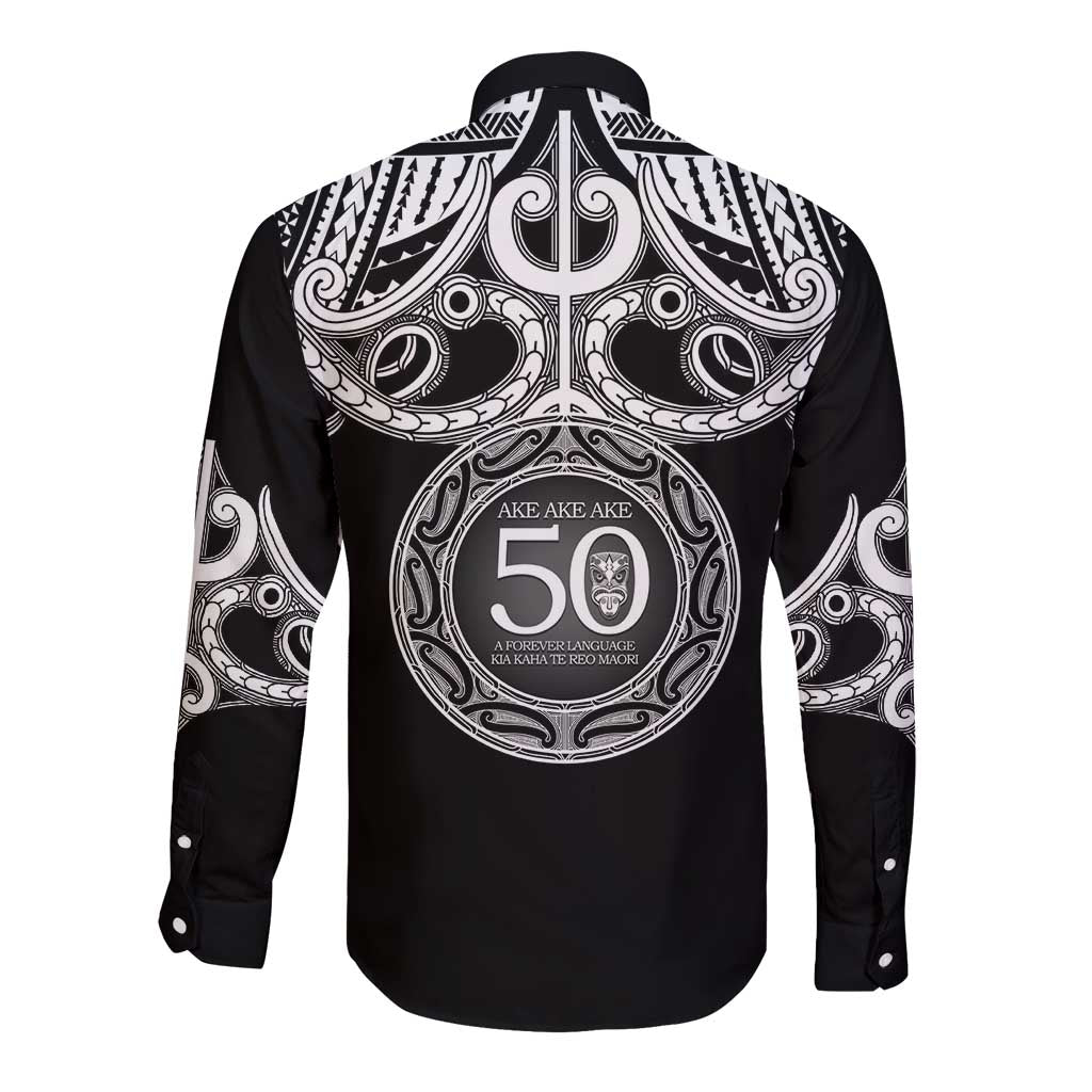 Kia Kaha Te Reo Maori New Zealand Long Sleeve Button Shirt 50th Anniversary Ake Ake Ake - Polynesian Pride