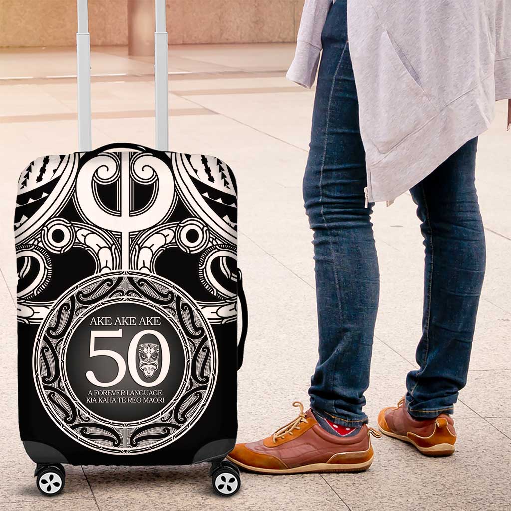 Kia Kaha Te Reo Maori New Zealand Luggage Cover 50th Anniversary Ake Ake Ake - Polynesian Pride