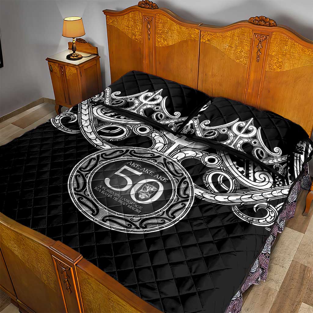 Kia Kaha Te Reo Maori New Zealand Quilt Bed Set 50th Anniversary Ake Ake Ake - Polynesian Pride