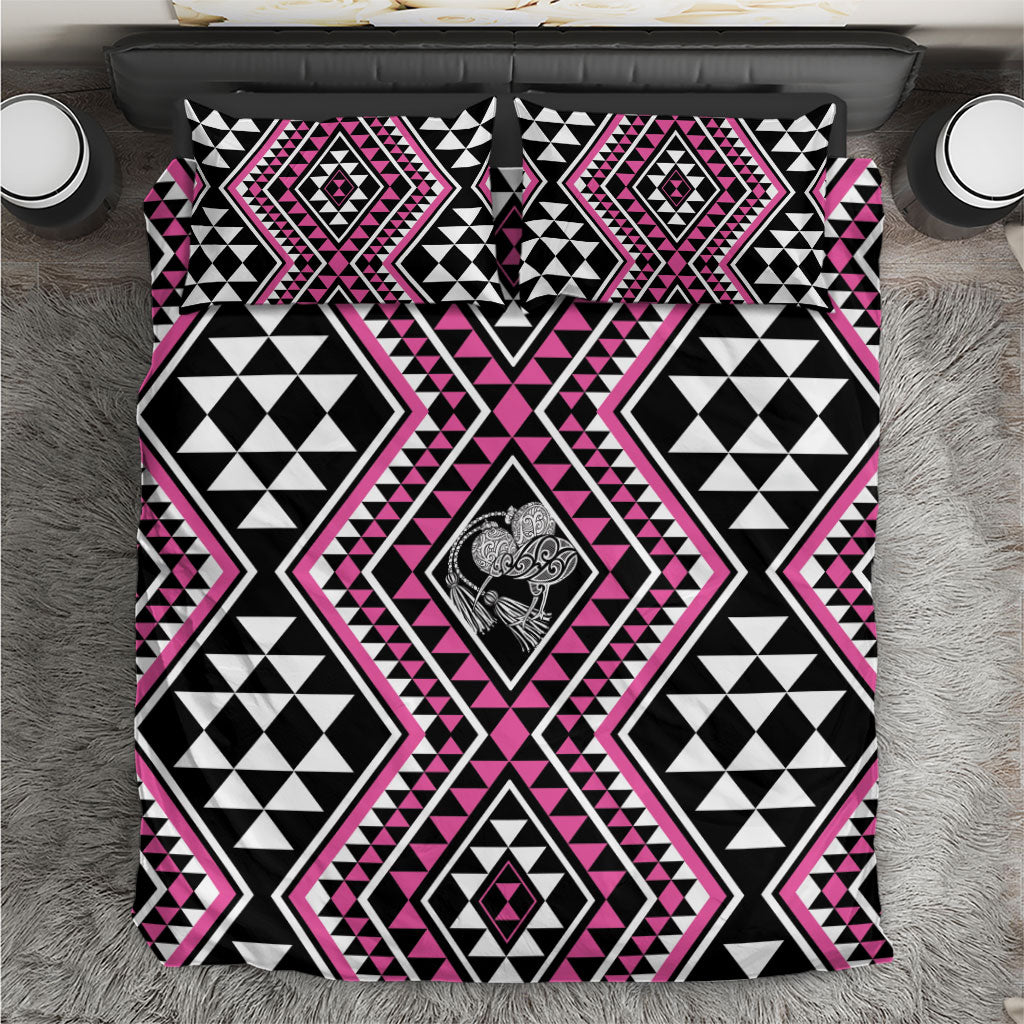 New Zealand Mawhero Taniko Motifs Bedding Set Maori Poi Dance Costume Inspired LT14 Pink - Polynesian Pride