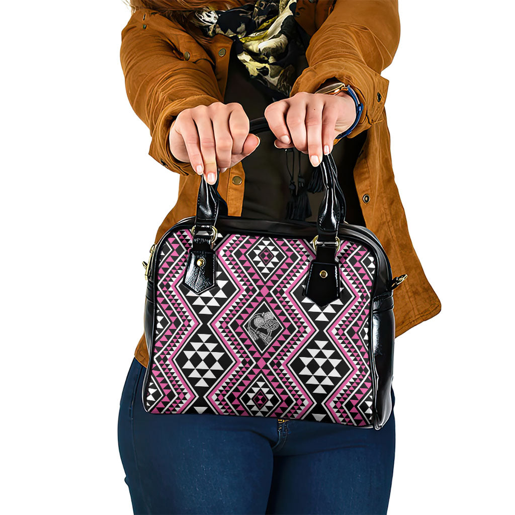 New Zealand Mawhero Taniko Motifs Shoulder Handbag Maori Poi Dance Costume Inspired LT14 One Size Pink - Polynesian Pride