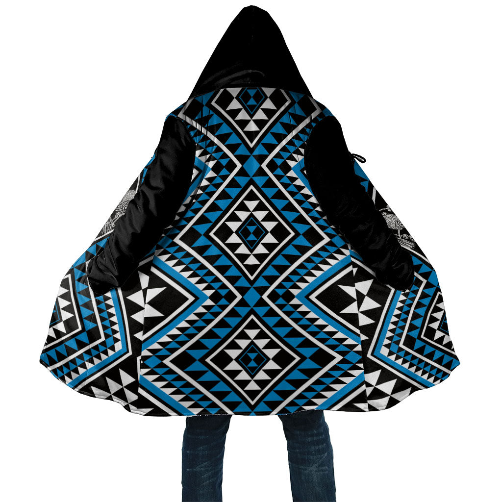 New Zealand Kikorangi Taniko Motifs Cloak Maori Poi Dance Costume Inspired LT14 Unisex Blue - Polynesian Pride