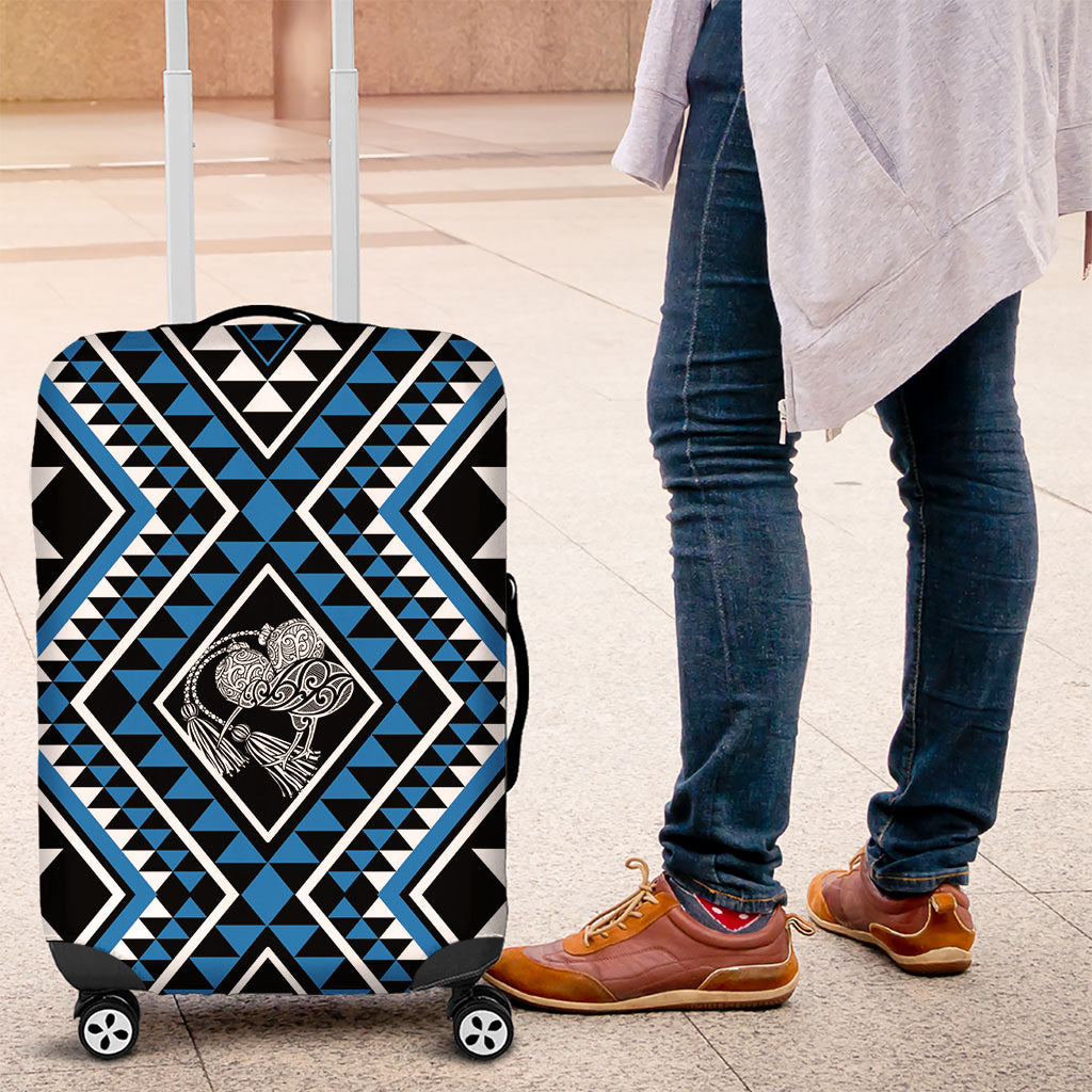 New Zealand Kikorangi Taniko Motifs Luggage Cover Maori Poi Dance Costume Inspired LT14 Blue - Polynesian Pride