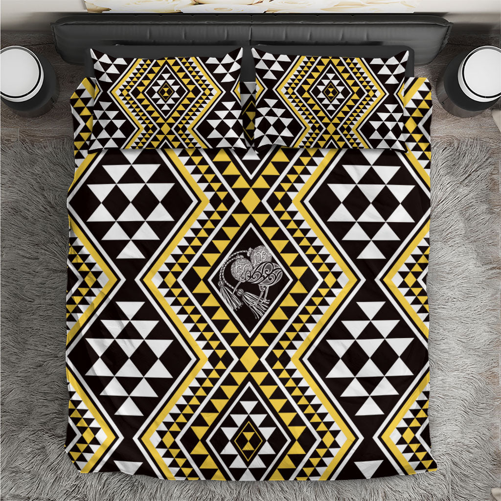 New Zealand Kowhai Taniko Motifs Bedding Set Maori Poi Dance Costume Inspired LT14 Yellow - Polynesian Pride