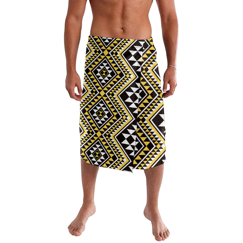 New Zealand Kowhai Taniko Motifs Lavalava Maori Poi Dance Costume Inspired LT14 Yellow - Polynesian Pride