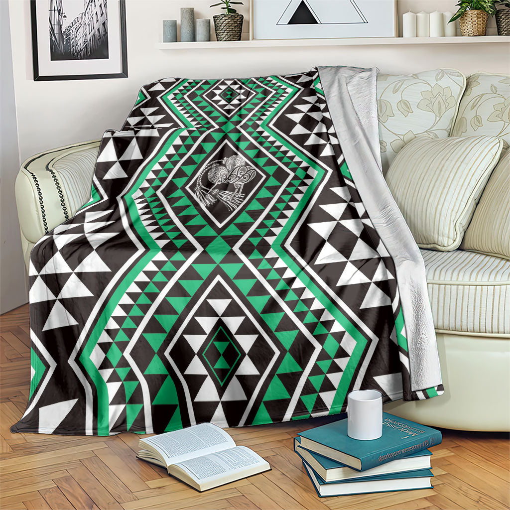 New Zealand Kakariki Taniko Motifs Blanket Maori Poi Dance Costume Inspired LT14 Green - Polynesian Pride