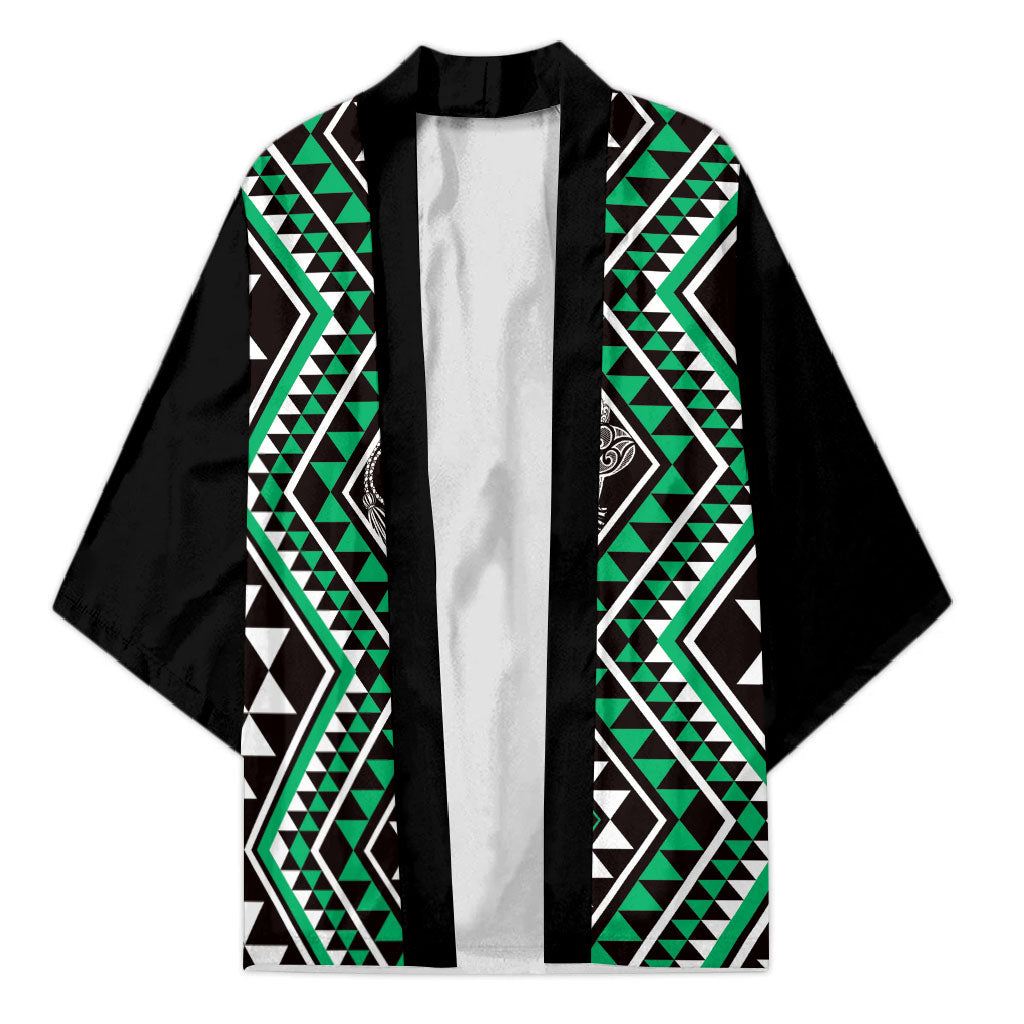 New Zealand Kakariki Taniko Motifs Kimono Maori Poi Dance Costume Inspired LT14 Unisex Green - Polynesian Pride