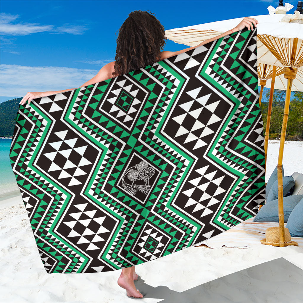 New Zealand Kakariki Taniko Motifs Sarong Maori Poi Dance Costume Inspired LT14 One Size 44 x 66 inches Green - Polynesian Pride