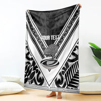 New Zealand Silver Fern Rugby Custom Blanket Go Wheel Kiwi Maori Pattern LT14 - Polynesian Pride