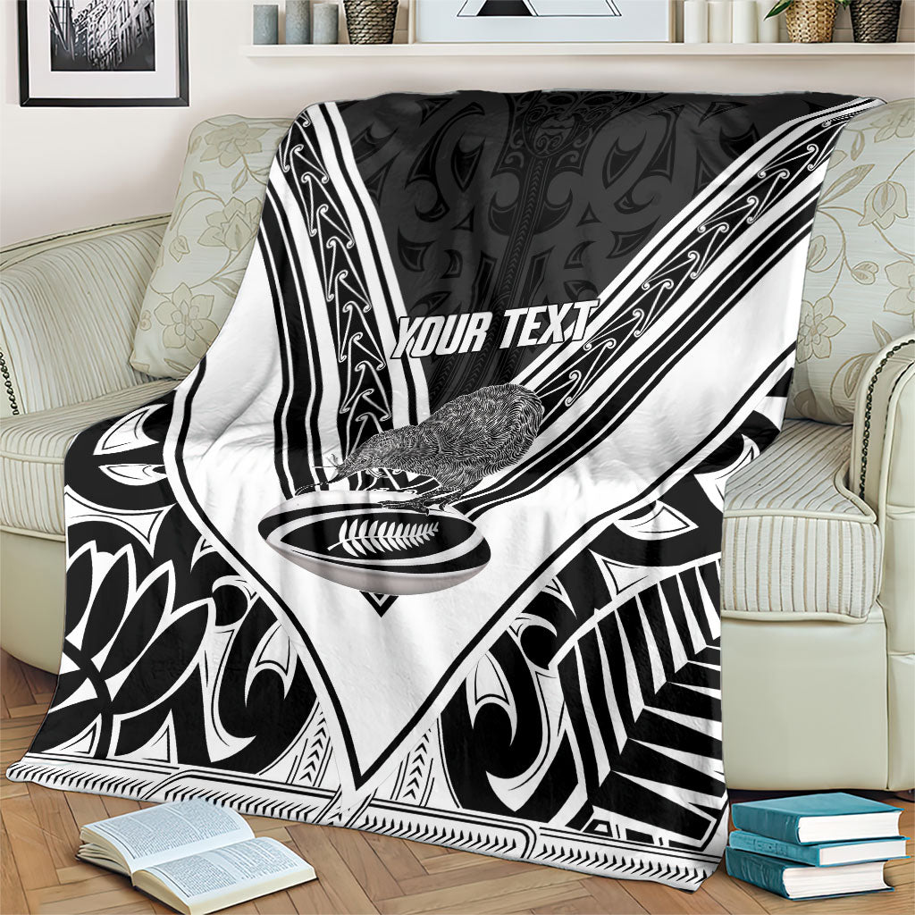 New Zealand Silver Fern Rugby Custom Blanket Go Wheel Kiwi Maori Pattern LT14 - Polynesian Pride