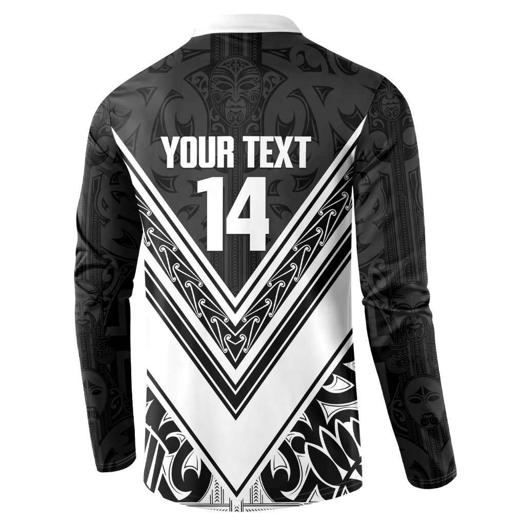 New Zealand Silver Fern Rugby Custom Button Sweatshirt Go Wheel Kiwi Maori Pattern LT14 - Polynesian Pride